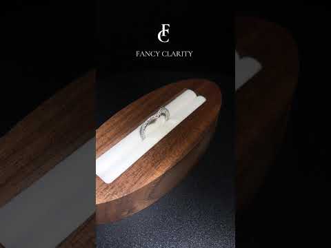 V-Shaped Halfway Moissanite Wedding Band-1.4 mm