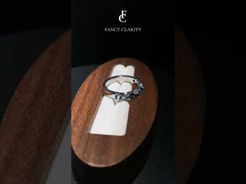 Ocean Glow Mixed Blue Gemstone Wedding Band - 3.2 mm