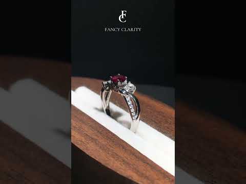 Three Stone Lab-created Ruby Twisted Band Promise Ring