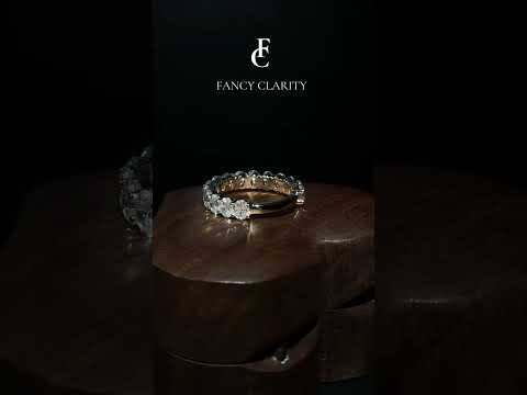 Oval Cut Three-Quarter Moissanite Wedding Band