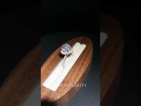 Refined Radiance Heart Moissanite Halo Engagement Ring