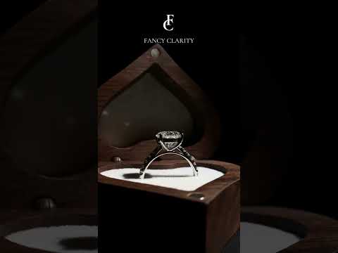 Cathedral Round Cut Moissanite Engagement Ring