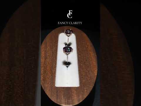 Round Martini-Set Lab-Grown Alexandrite Stud Earrings