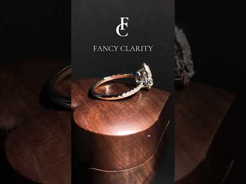 Brilliant Halo Pear Cut Moissanite Engagement Ring