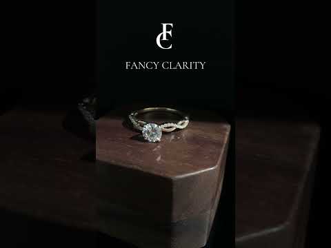 Twist Round Cut Moissanite Engagement Ring