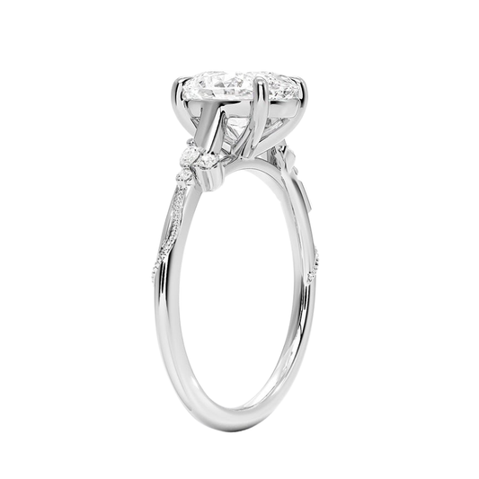 Custom Ring - 2.0CT Oval Cut Platinum Engagement Ring