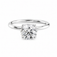 Round Lab-Grown Diamond Petal Prongs Solitaire Engagement Ring