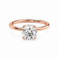 Round Lab-Grown Diamond Petal Prongs Solitaire Engagement Ring